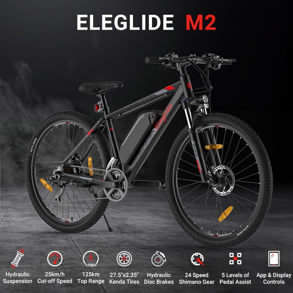 Eleglide M2 Elektrisches Mountainbike, 250W bürstenloser Motor, 36V 15Ah Akku, Max Reichweite 125km, Max Geschwindigkeit 25km/h