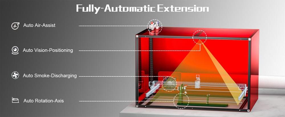 NEJE Max 4 Lasergravierer mit Zeichenstift, Auto Air-Assist, 4-Achsen-Steuerung, 750mm/s, 750*460mm, unterstützt Offline-Arbeit
