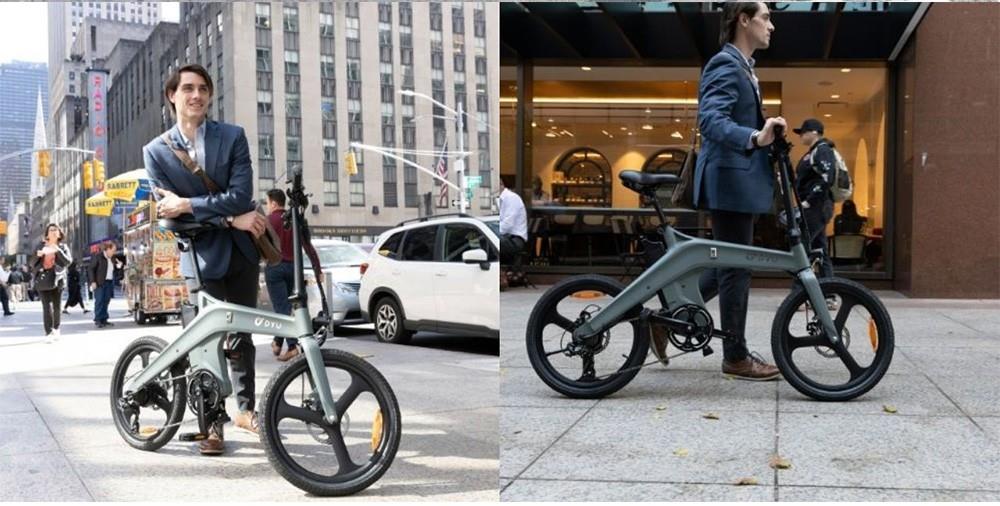 DYU T1 20 Inch Tire Foldable Electric Bike, Torque Sensor, 250W Motor, 25km/h Max Speed, 10Ah Battery - Grey