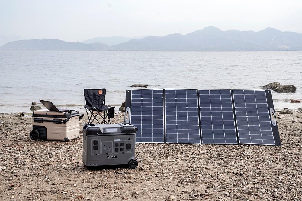 OUKITEL PV400 400W opvouwbaar draagbaar zonnepaneel met standaard, 23% energieconversie, IP65 waterdicht