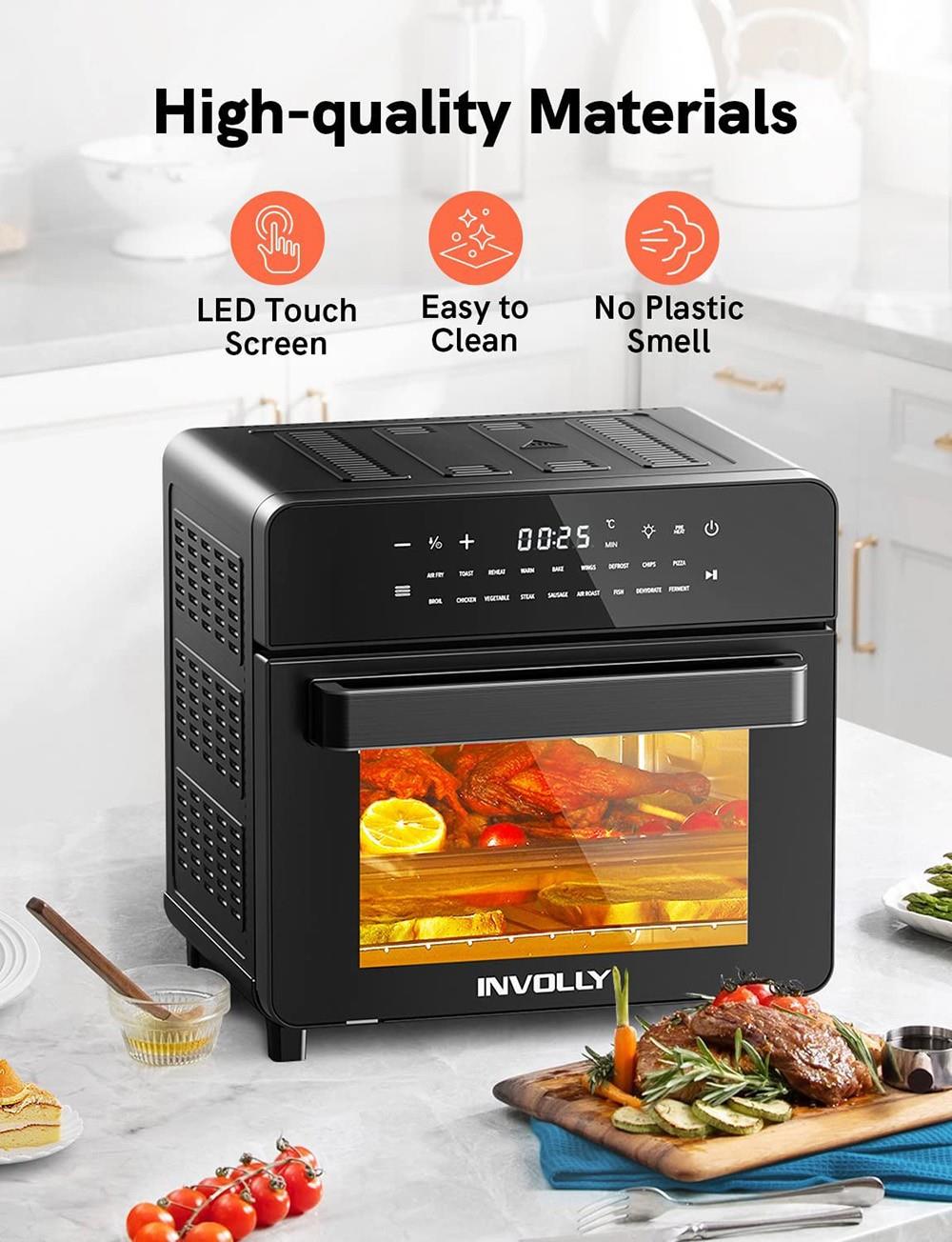 Involly AF-150ID 1600W Air Fryer Oven, 18 in 1 Countertop Mini Oven, 15L  Capacity, 3-Layer, LED Touch Screen 