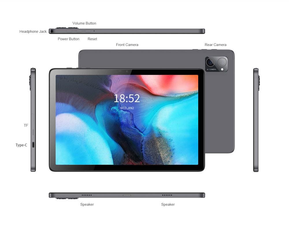 N-one NPad S 10.1 Tablet MTK8183 Octa-Core CPU, Android 12 OS, 4GB RAM 64GB ROM, 5G WiFi, BT5.0 6600mAh Akku