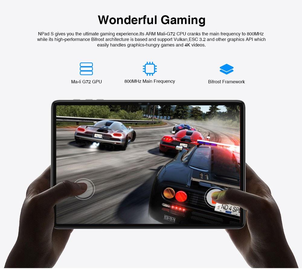 N-one NPad S 10.1 Tablet MTK8183 Octa-Core CPU, Android 12 OS, 4GB RAM 64GB ROM, 5G WiFi, BT5.0 6600mAh Akku