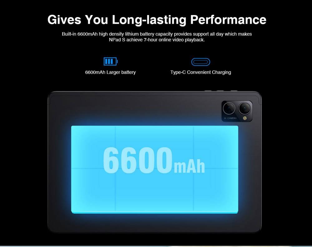 N-one NPad S 10.1 Tablet MTK8183 Octa-Core CPU, Android 12 OS, 4GB RAM 64GB ROM, 5G WiFi, BT5.0 6600mAh Akku