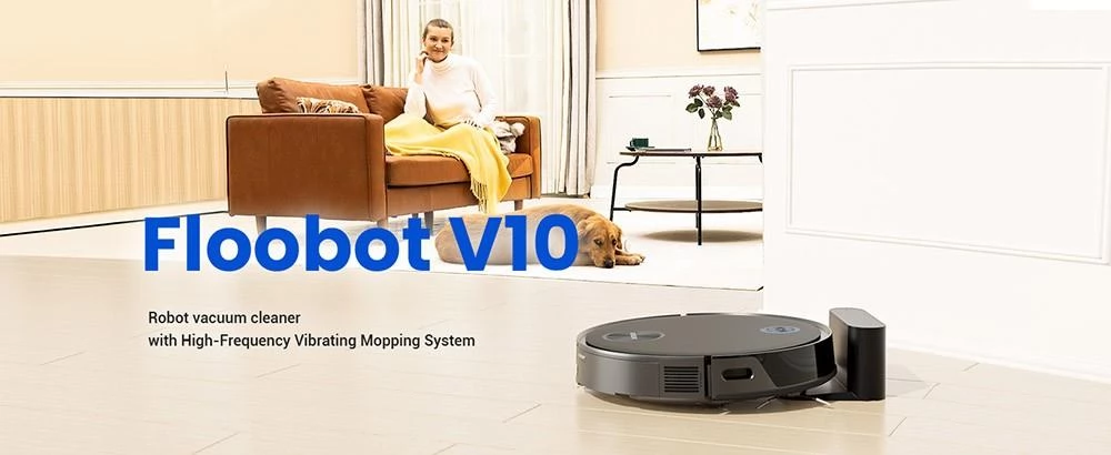 Proscenic V10 3000Pa Suction Robot Vacuum Cleaner, Floor Mopping, 240ml Dust Bin, 120Mins Runtime, Smart APP Control