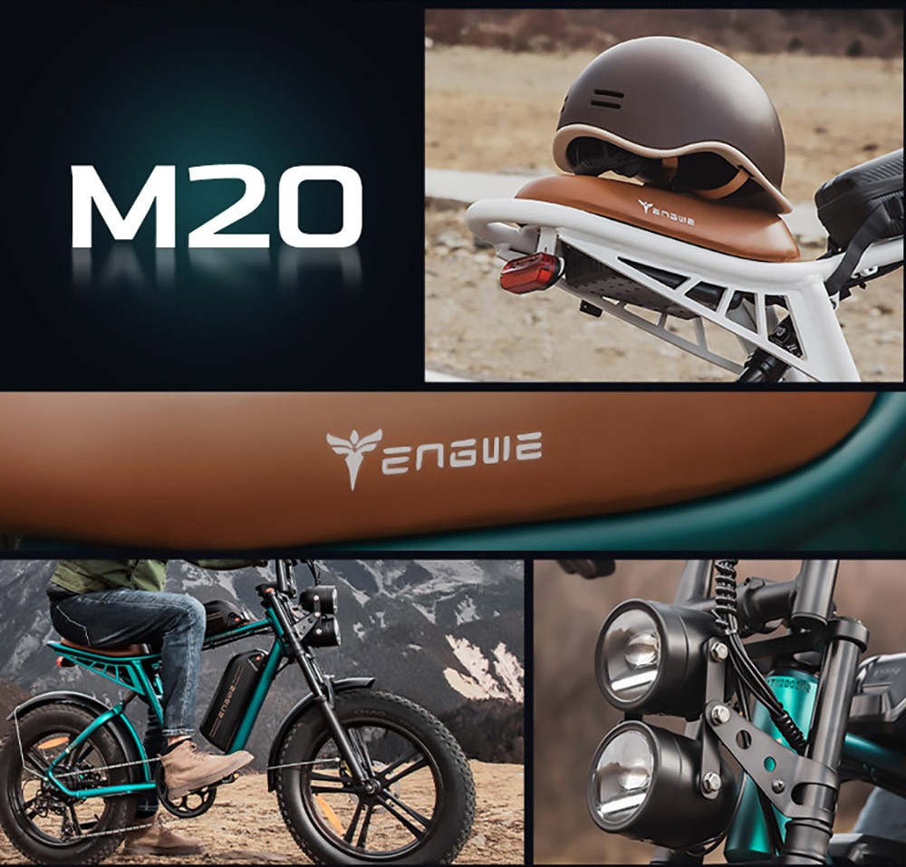 ENGWE M20 Elektrische fiets met dubbele 13Ah accu, 20*4,0 inch dikke banden, 750W Brushless motor