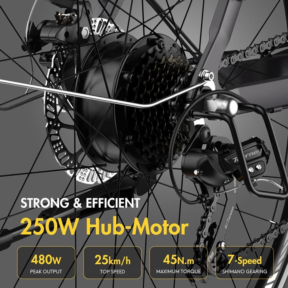 FAFREES F28 Pro Step-through City Electric Bike, 27.5 Inch Tire, 250W Motor, 36V 14.5Ah Battery, App Control - Blue