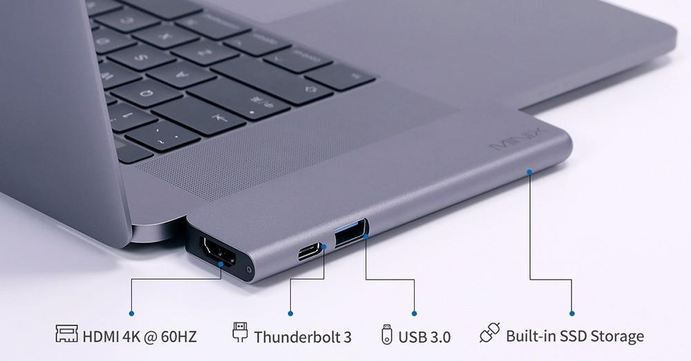 MINIX SD4 GR 480GB SSD Dual 4K@60Hz Output, USB3.0, PD & Data Up to 5Gbps, Thunderbolt 3 - Silver