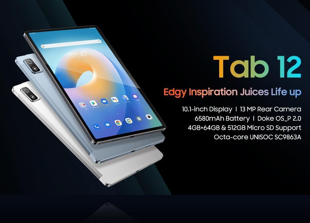 Blackview Tab 12 10.1 Tablet Spreadtrum SC9863A Processor, Android 11, 4GB RAM 64GB ROM, 5G WiFi, 6580mAh Battery - Grey