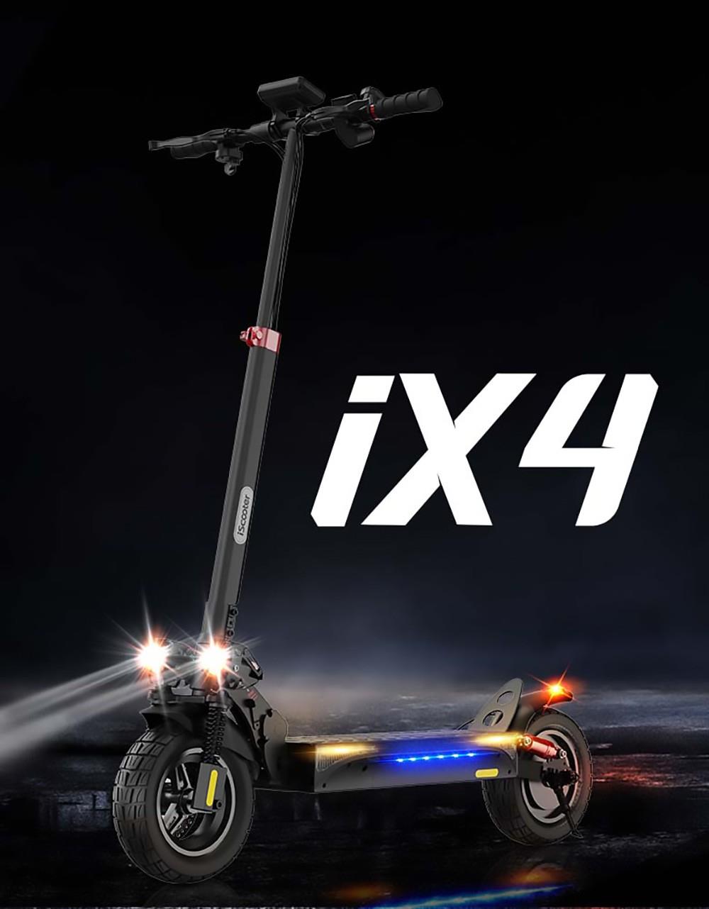 iScooter IX4 10 Zoll Wabenreifen Elektroroller, 800W Motor, 45km/h Höchstgeschwindigkeit, 48V 15Ah Batterie, 40-45km Reichweite
