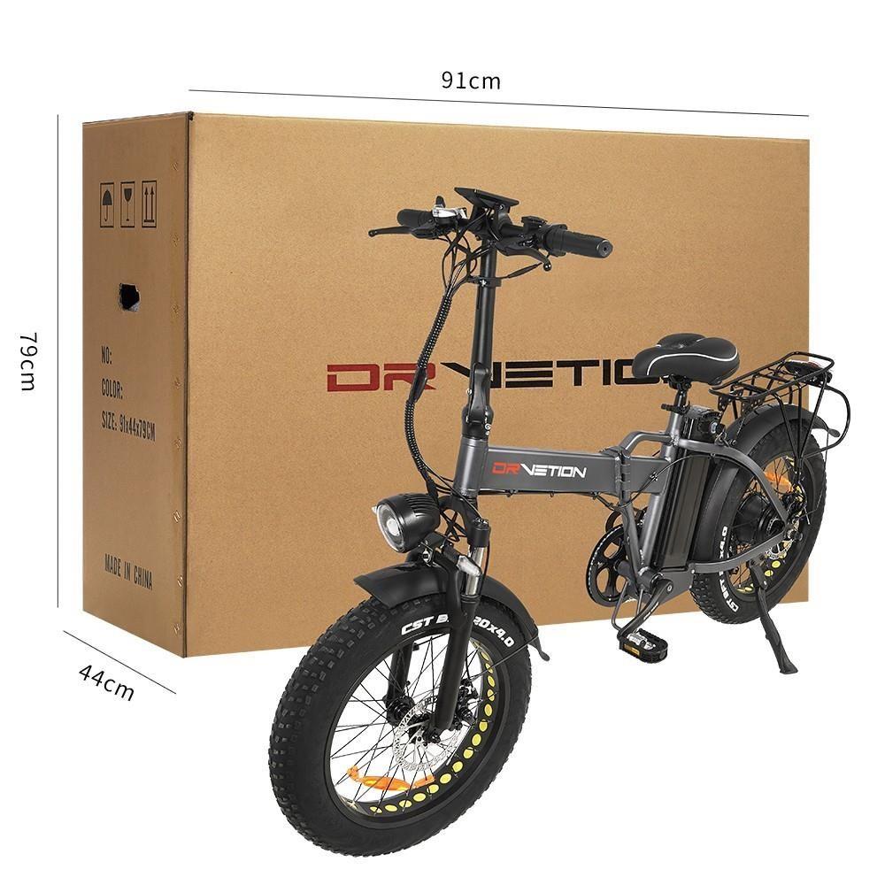 DrveTion AT20 opvouwbare elektrische fiets, 20*4.0 inch dikke band, 10Ah Samsung batterij, 750W motor, 45km/h max snelheid