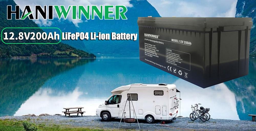 HANIWINNER HD009-12 12.8V 200Ah LiFePO4 Lithium Battery Pack Backup Power, 2560Wh Energy, 2000  Cycles, Built-in BMS