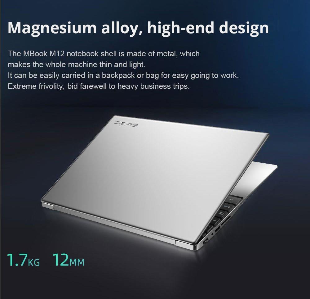 DERE M12 15,6-Zoll-Laptop Intel Celeron N5095, Intel UHD-Grafik, Windows 11 Pro, 16 GB DDR4 512 GB SSD – Silber