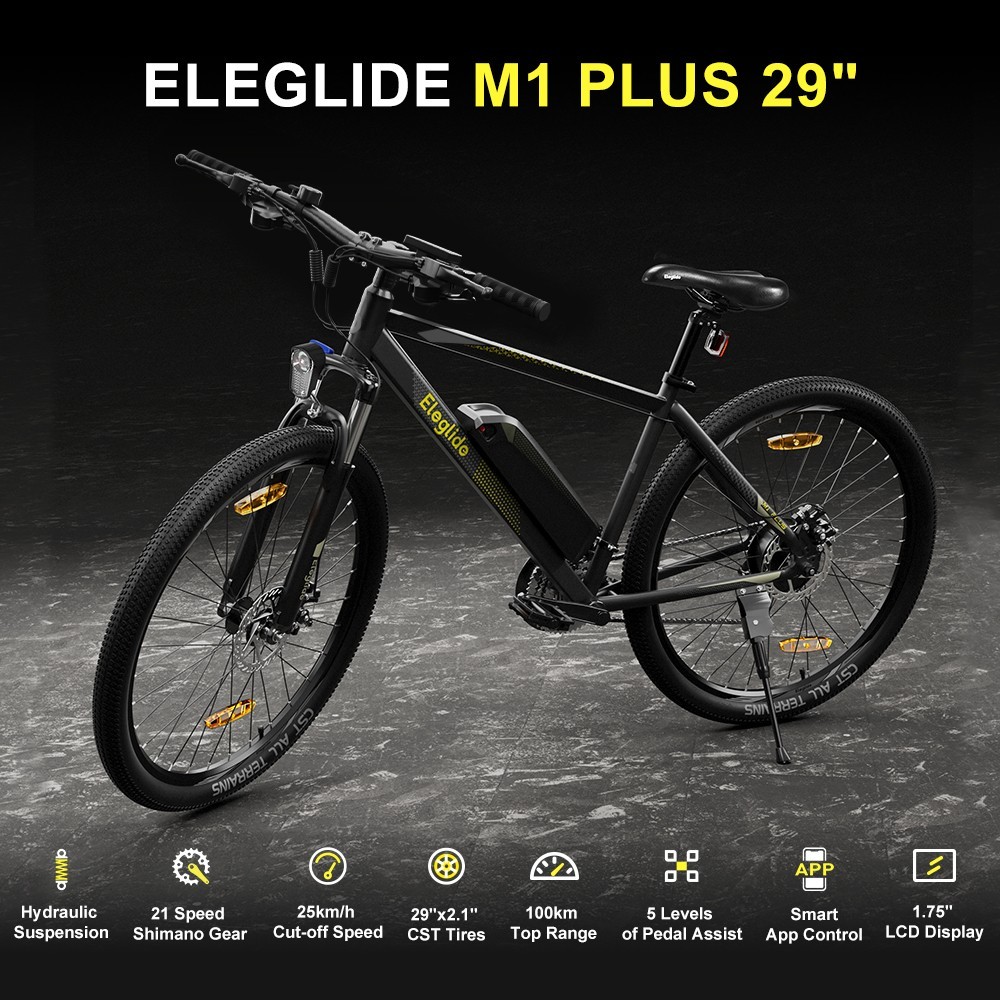 Eleglide M1 PLUS 29 Inch CST Tire Electric Bike MTB Mountain Bike - 250W Brushless Motor & 36V 12,5Ah Battery
