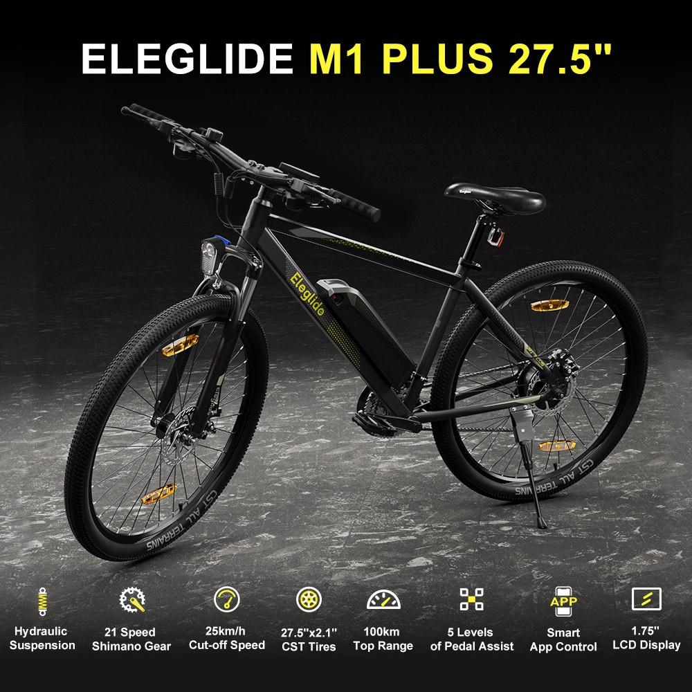 Eleglide M1 PLUS Electric Moped Bike with App Control, 27.5*18 Inch Tires, 36V 12.5AH 250W