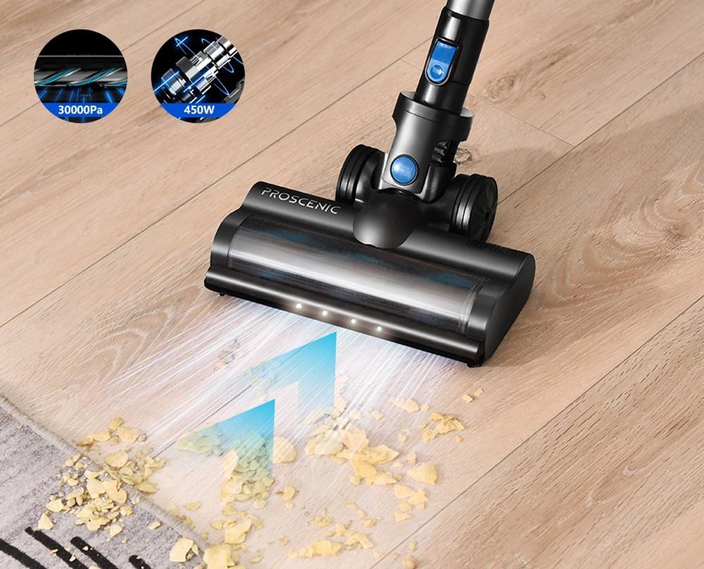 Proscenic P11 Smart Cordless Vacuum Cleaner, 30000Pa Suction, 650ml Dustbin, 4-Stage Filtration System, 60Mins Runtime