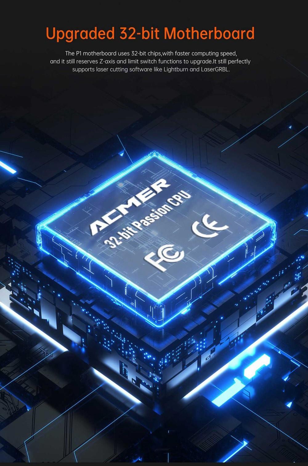 ACMER P1 Pro 20W Lasergravierer & Schneidegerät, Luftunterstützung, Fixfokus, App Connect, 400*390mm