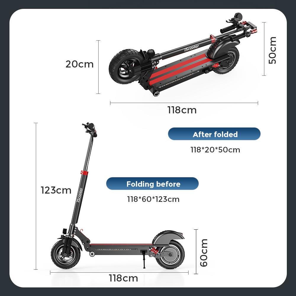iScooter iX5 10 inch Off-road banden elektrische scooter, 15Ah batterij, 1000W motor