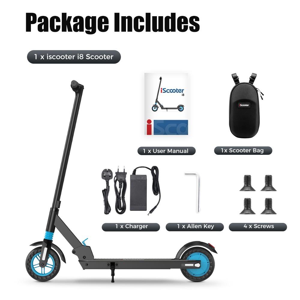 iScooter i8 Foldable Electric Scooter, 8 Inch Honeycomb Tire, 36V 6Ah Battery, 350W Motor, 20-25km Range, 25km/h Max Speed