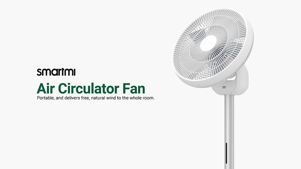 Smartmi Air Circulator Standventilator, 100 Stufen Ventilatorgeschwindigkeit, magnetische Aufladung, 40 Stunden Laufzeit