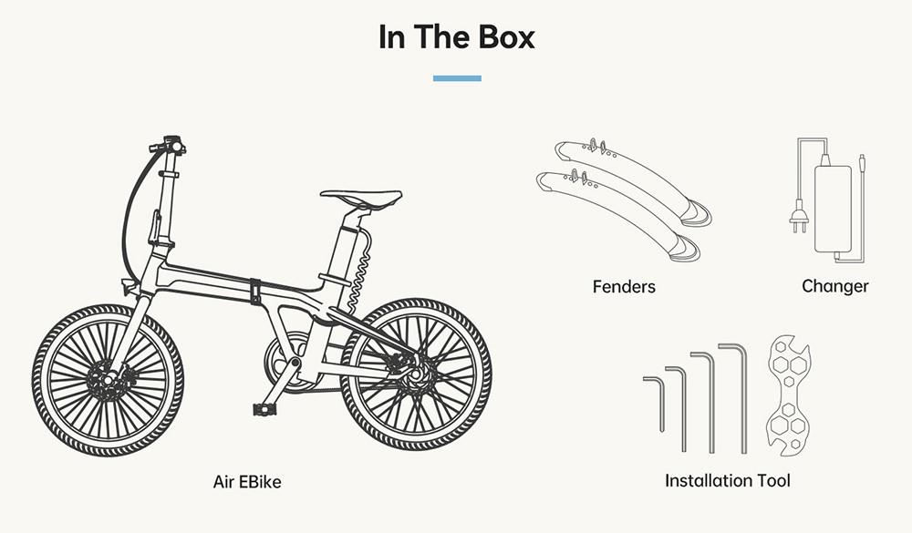 ADO A20 Air Foldable City Electric Bike,250W Motor,10Ah Samsung Battery,37 Nm Torque,Carbon Belt, IPS Display - Grey