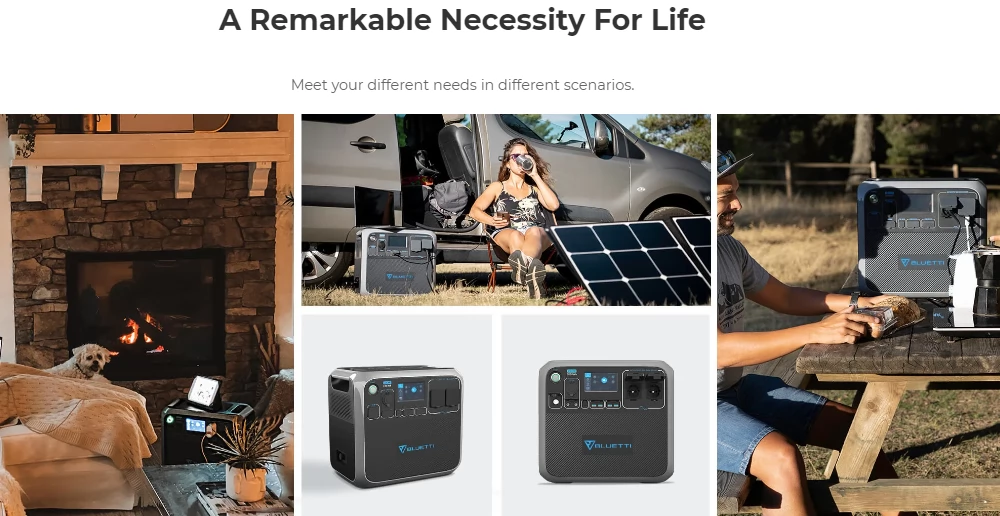 BLUETTI Poweroak AC200P 2000Wh/2000W Portable Power Station Solar Generator For Camping Outdoor Trip Power Outage ( EU Version)