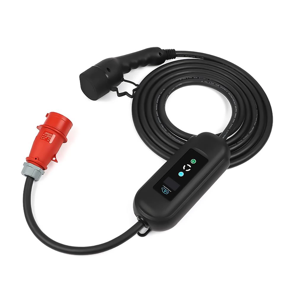 ANDAIIC EV Charger Portable Charger Type 2 IEC62196 Mode 2 8/10/13/16A 3 Phase Current Adjustable 5m Cable