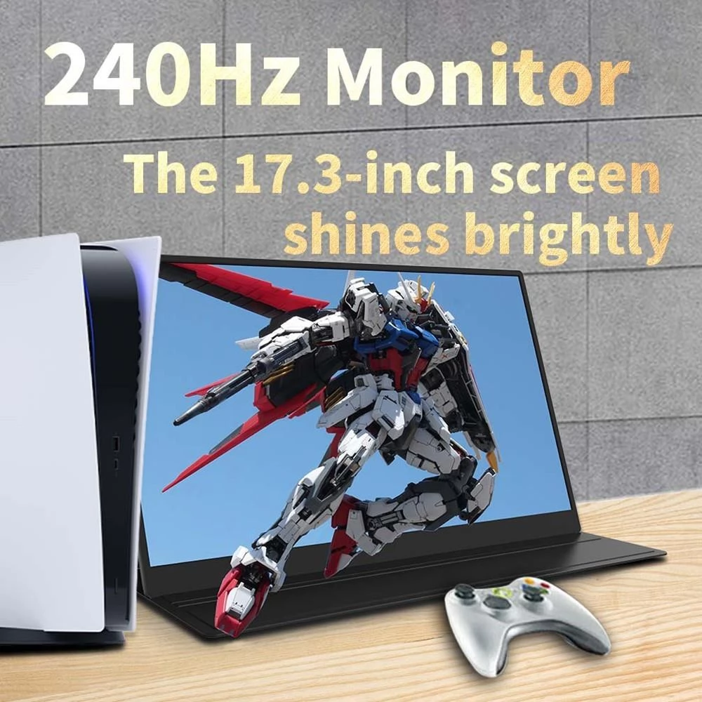 AOSIMAN 173FCG Portable Monitor, Double Blind Insertion, 17.3 IPS Screen with Resolution of 1920*1080