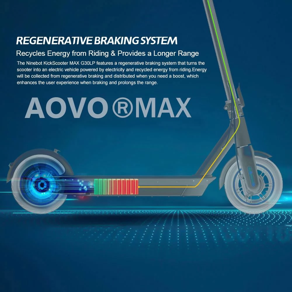 AOVO Max 10 luchtbanden opvouwbare elektrische scooter - 350W Rated Motor & 15.6Ah Batterij