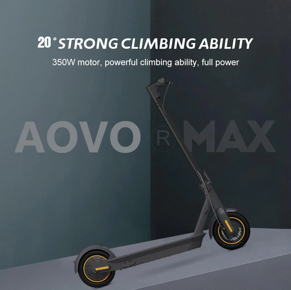 AOVO Max 10 Pneumatic Tire Foldable Electric Scooter - 350W Rated Motor & 15.6Ah Battery