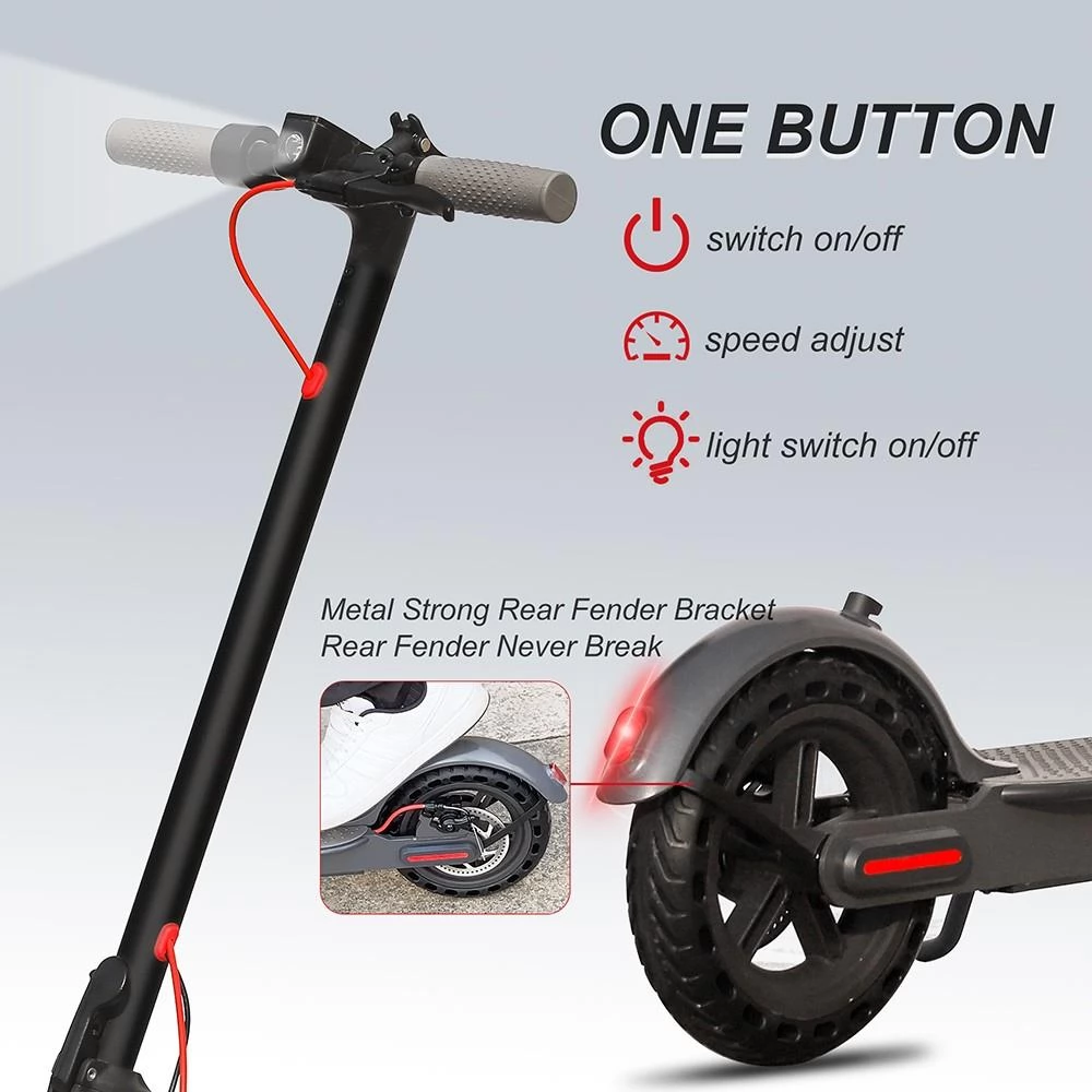 AOVOPRO ES80 8.5 ”BAND Vouwbare elektrische scooter - 350W Motor & 36V 10.5AH Batterij met dubbel remsysteem en app
