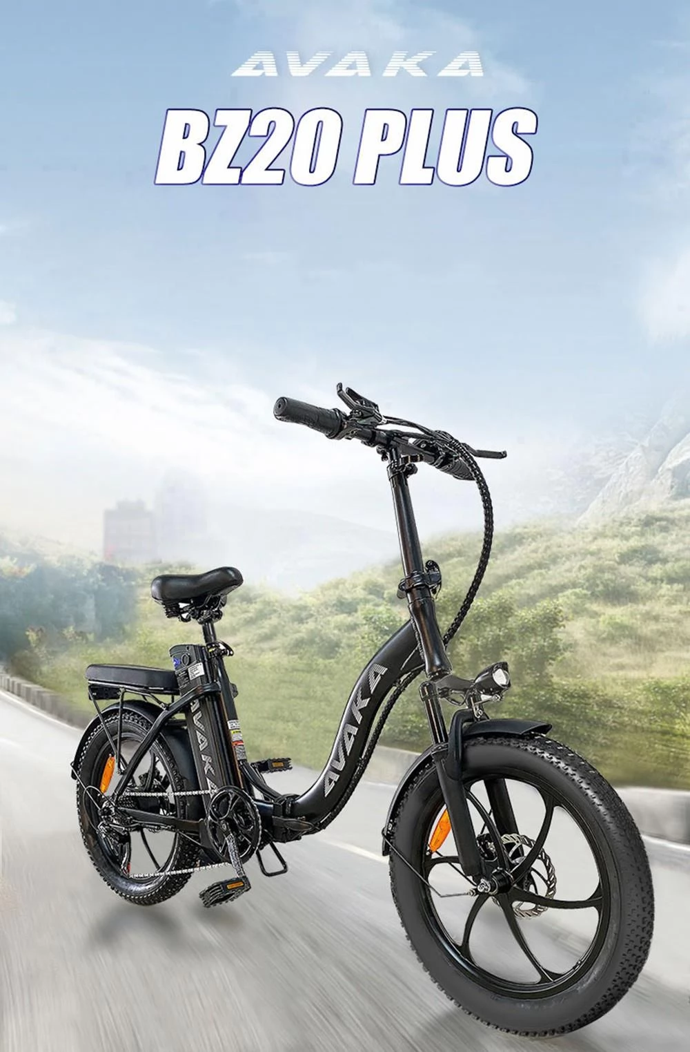 AVAKA BZ20 PLUS 20 * 3 Zoll Faltbares Elektrofahrrad mit bürstenloser 500W Motor und 48V 15Ah Batterie