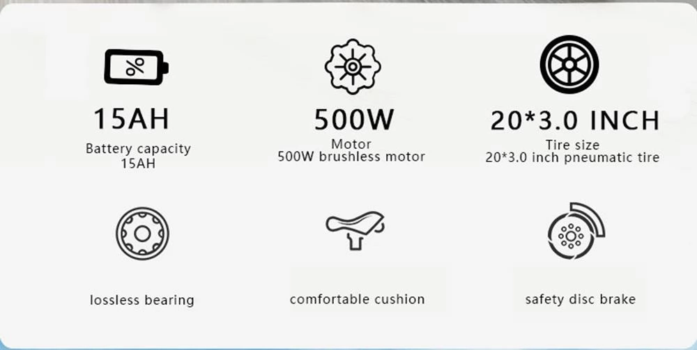 AVAKA BZ20 PLUS 20 * 3 Zoll Faltbares Elektrofahrrad mit bürstenloser 500W Motor und 48V 15Ah Batterie