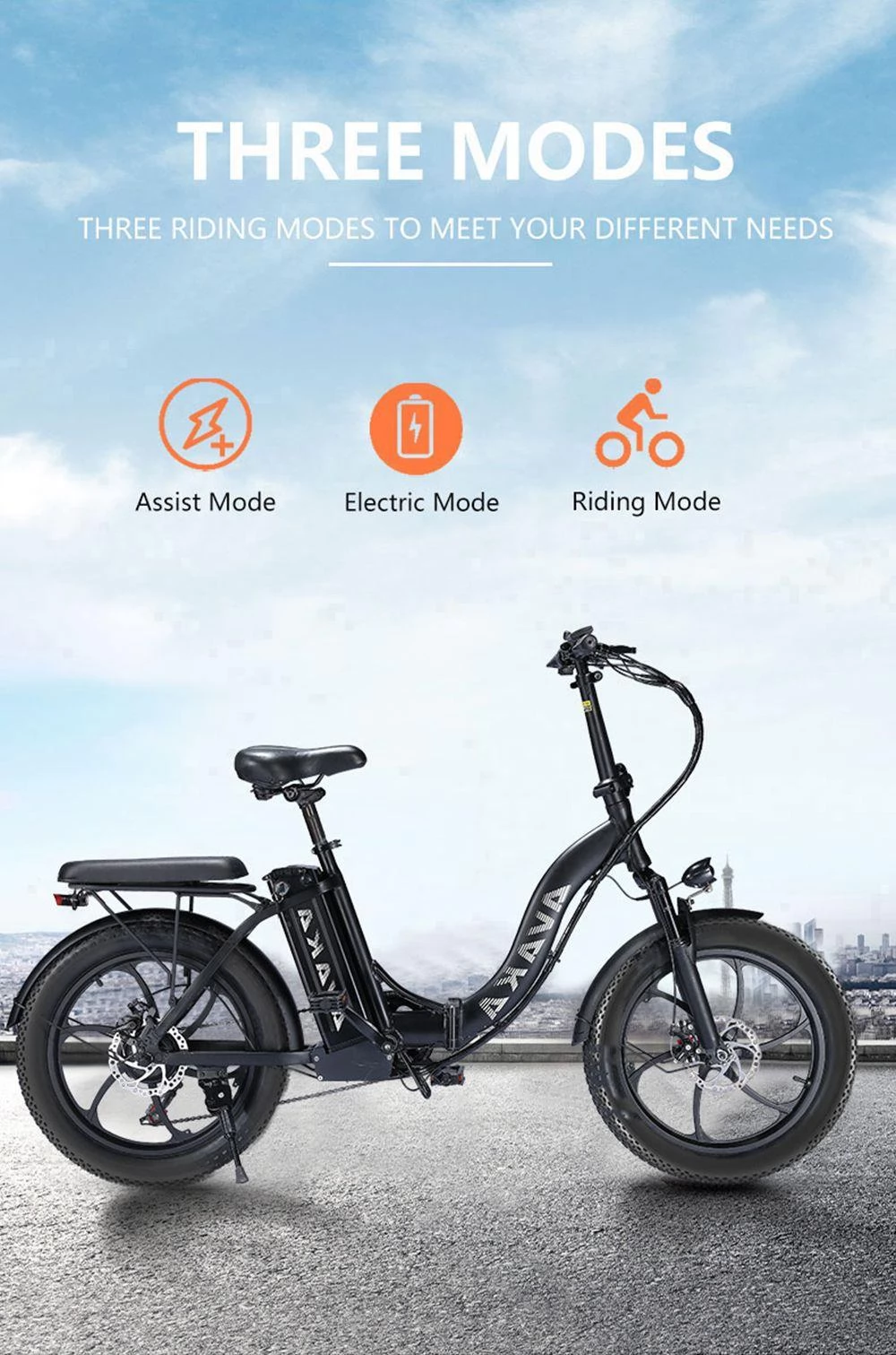 AVAKA BZ20 PLUS 20 * 3 Zoll Faltbares Elektrofahrrad mit bürstenloser 500W Motor und 48V 15Ah Batterie