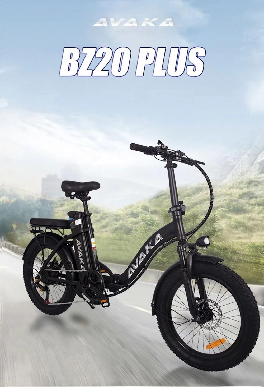AVAKA BZ20 PLUS 20*3 Zoll faltbares Elektrofahrrad mit bürstenlosen 500W Motor und 48V 15Ah Akku