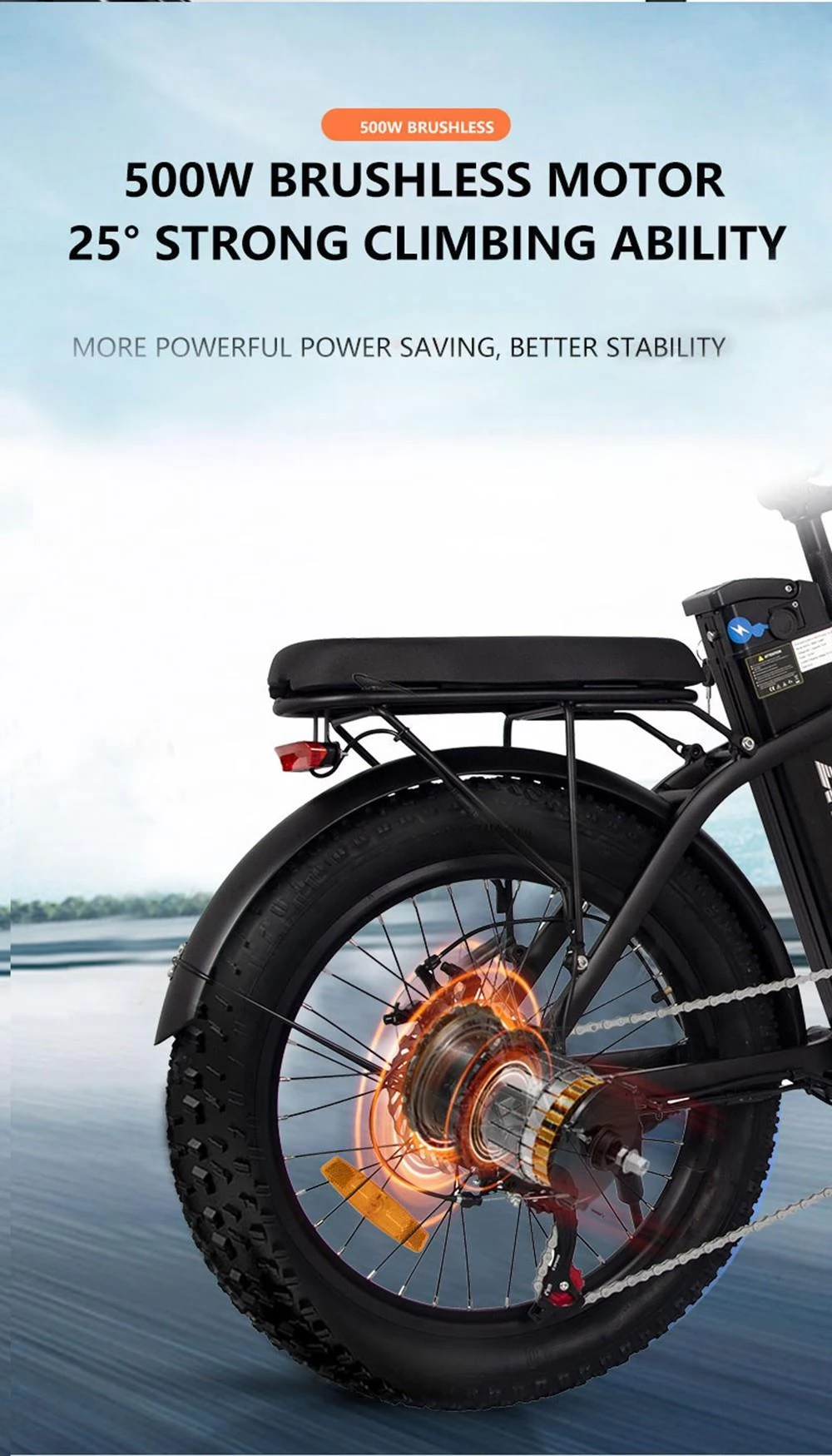 AVAKA BZ20 PLUS 20*3 Zoll faltbares Elektrofahrrad mit bürstenlosen 500W Motor und 48V 15Ah Akku
