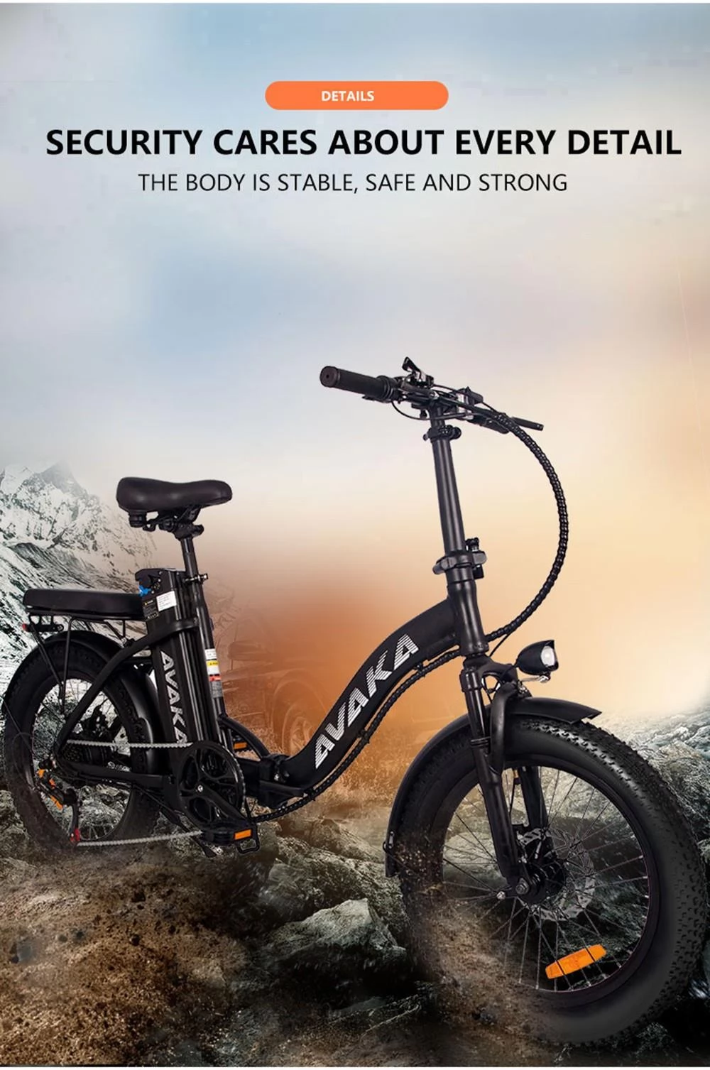 AVAKA BZ20 PLUS 20*3 Zoll faltbares Elektrofahrrad mit bürstenlosen 500W Motor und 48V 15Ah Akku