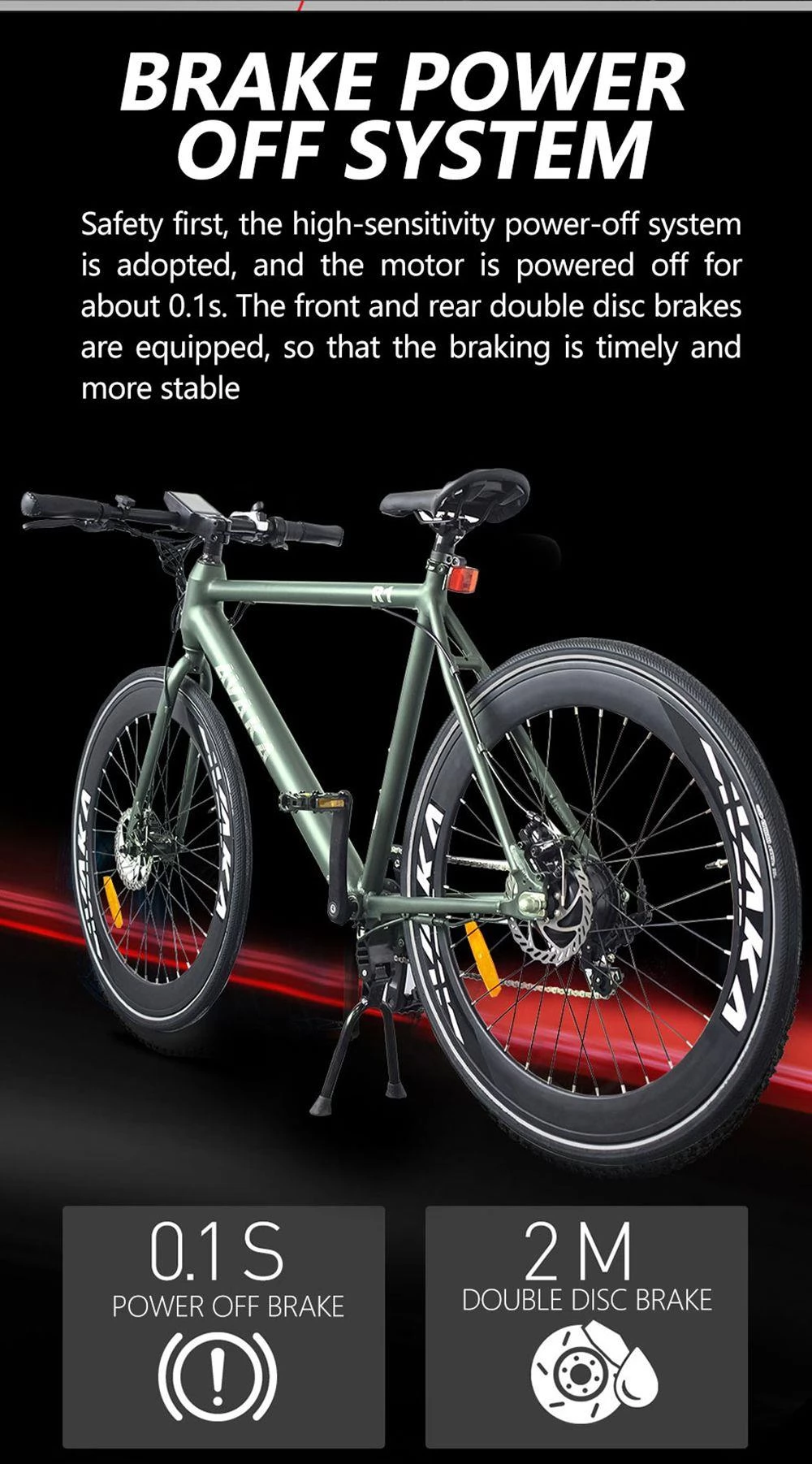 AVAKA R1 700C*32C Inches Tire City elektrische fiets - 250W borstelloze motor & 36V 9Ah batterij
