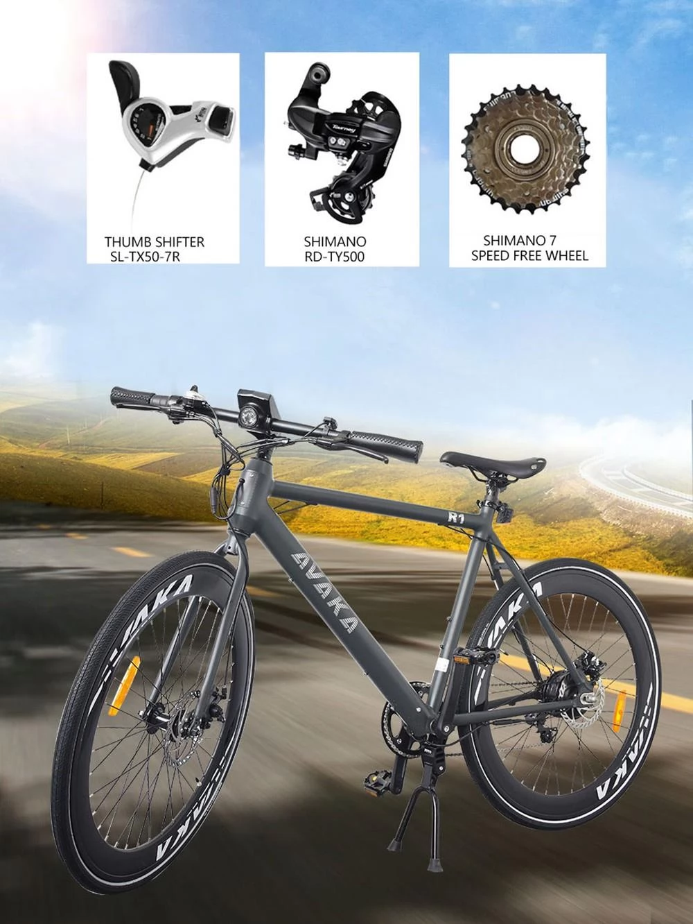 AVAKA R1 700C*32C Inches Tire City Electric Bike - 250W Brushless Motor & 36V 9Ah Battery