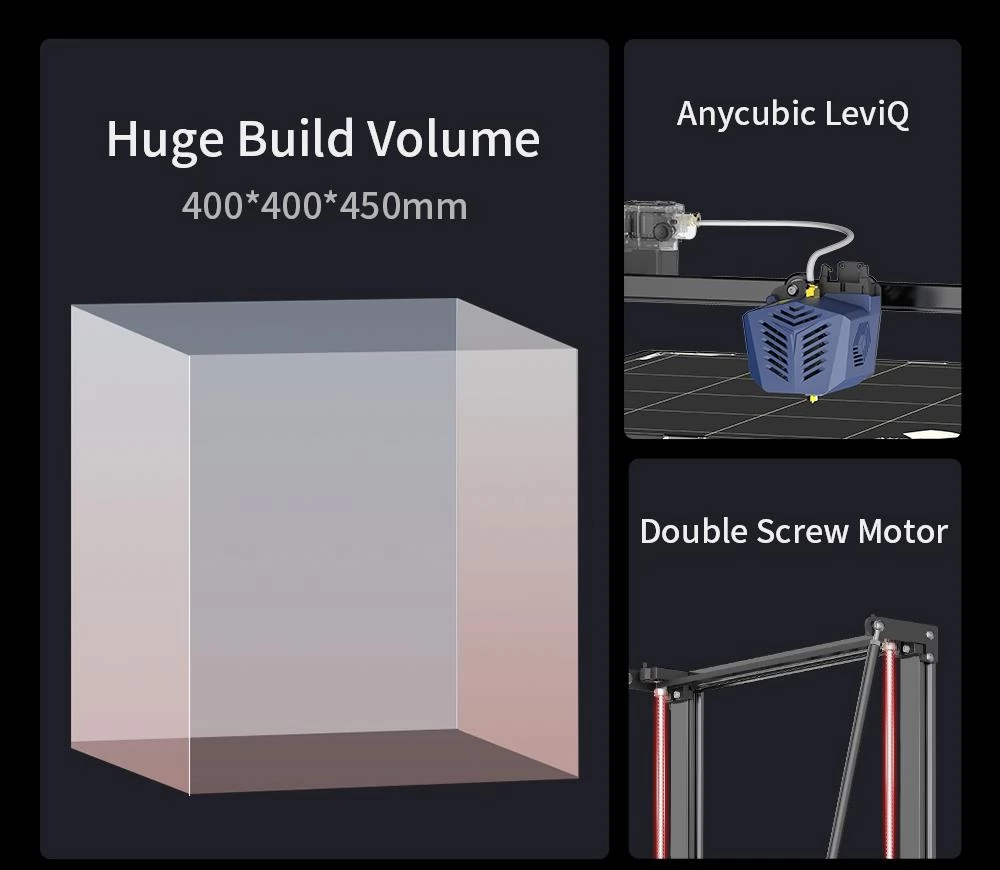 Anycubic Kobra Max 3D Printer Auto Leveling Stepper Drivers 4.3 inch Display Printing Size 450x400x400mm