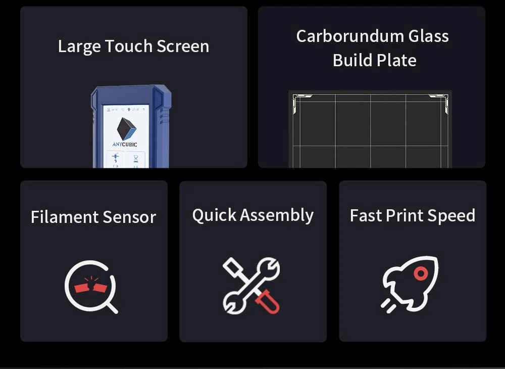 Anycubic Kobra Max 3D Printer Auto Leveling Stepper Drivers 4.3 inch Display Printing Size 450x400x400mm
