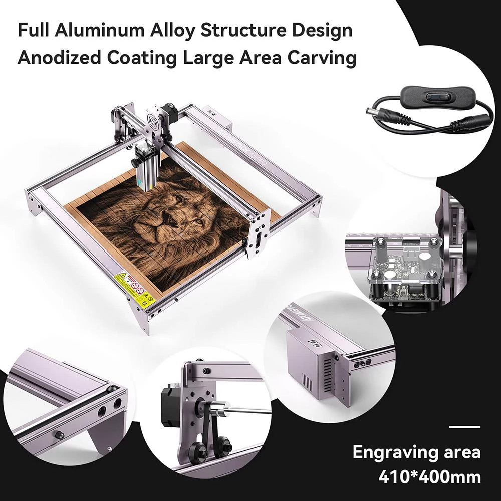 Atomstack A5 PRO Lasergravurmaschine Laserleistung 40 W Fixed-Focus Compressed Spot CNC-Gravurbereich 410 x 400 mm