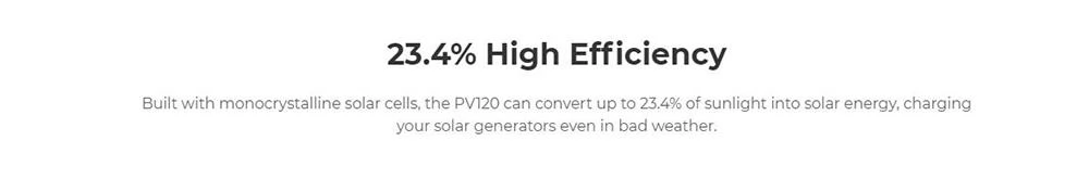BLUETTI PV120 120W Opvouwbaar Draagbaar Zonnepaneel, 23,4% Hoog Omzettingspercentage, IP65 Waterdicht