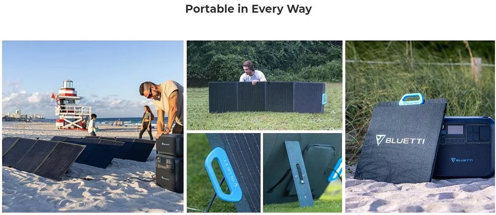 BLUETTI PV120 120W Foldable Portable Solar Panel, 23.4% High Conversion Rate, IP65 Waterproof