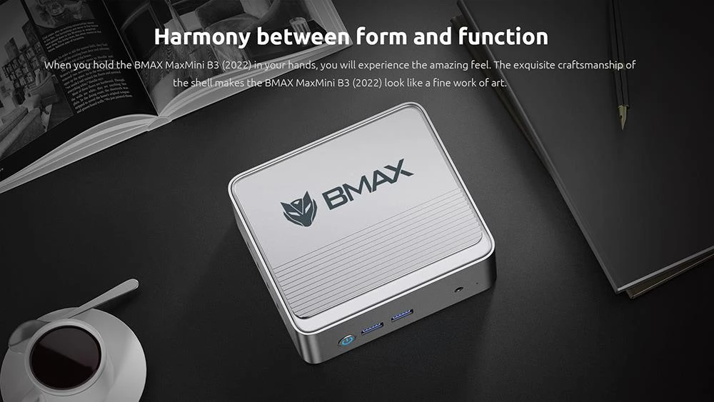 BMAX B3 Mini PC Intel® Jasper Lake N5095, Windows 11(64-bit) OS, 8 256GB, Dual Band WiFi, Silver