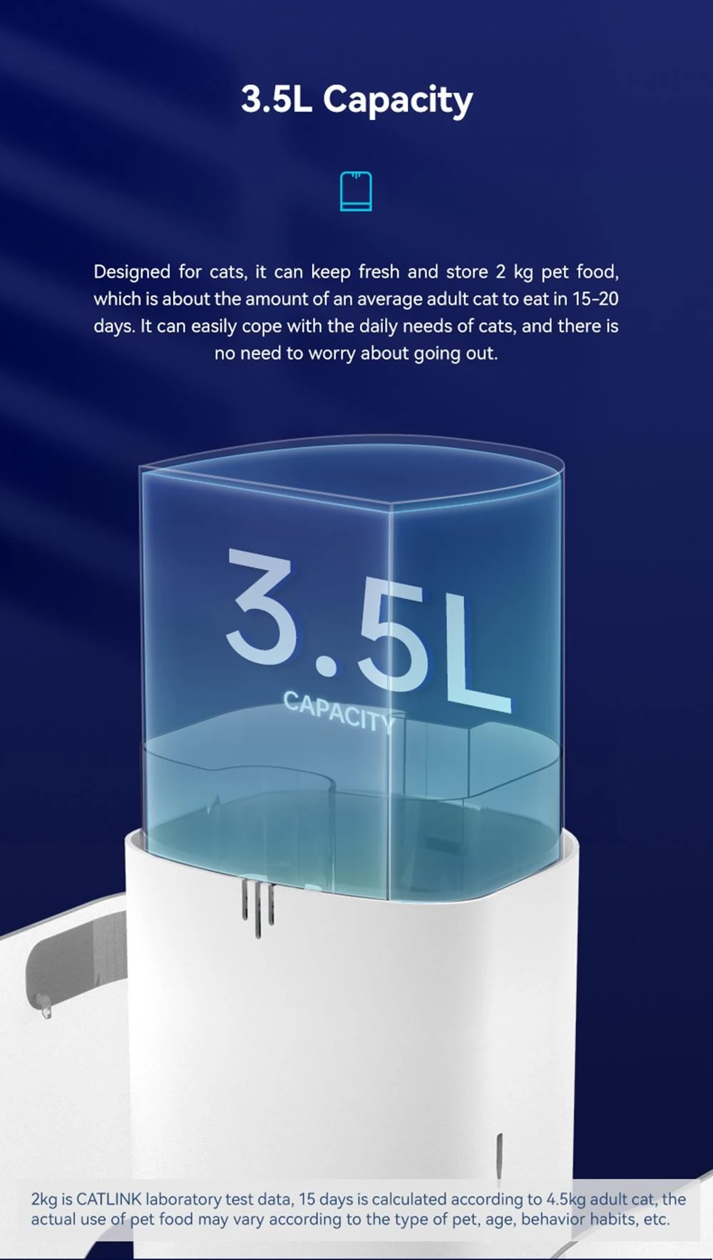 CATLINK CL-F-01 Smarter Futterspender, 3,5 l Fassungsvermögen, Datenverfolgung, Dual-Power-Unterstützung, App-Steuerung