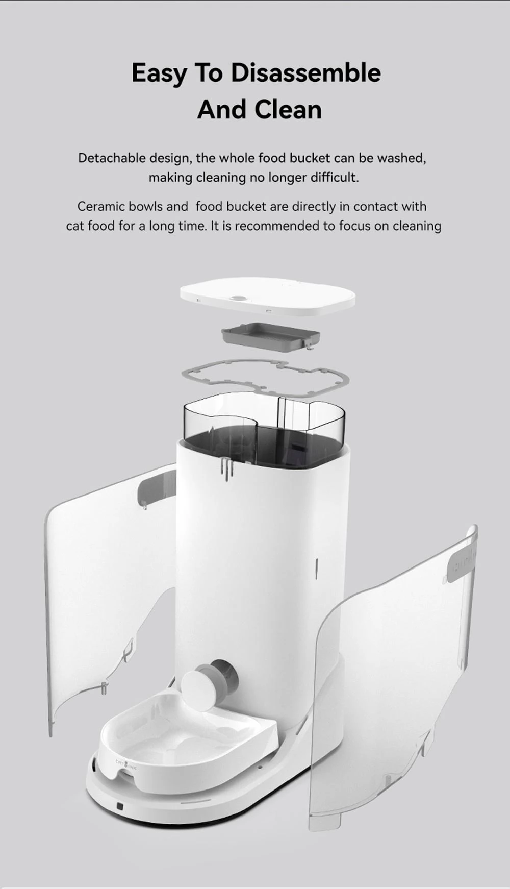 CATLINK CL-F-01 Smarter Futterspender, 3,5 l Fassungsvermögen, Datenverfolgung, Dual-Power-Unterstützung, App-Steuerung