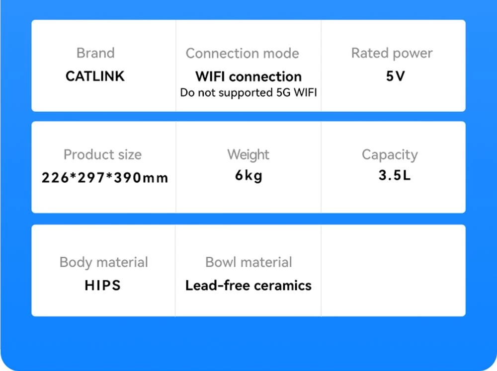 CATLINK CL-F-01 Kat Smart Voedselautomaat, 3.5L Capaciteit, Gegevens bijhouden, Dubbele voedingsondersteuning