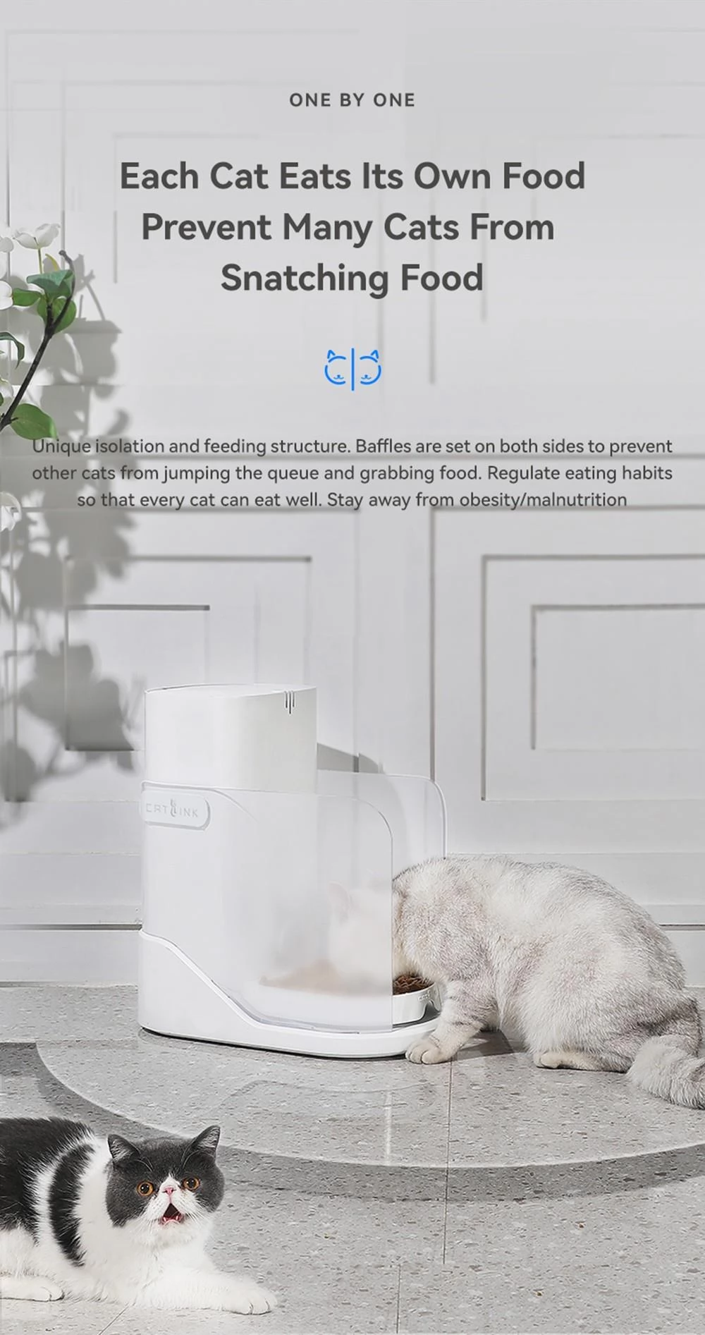 CATLINK CL-F-01 Smarter Futterspender, 3,5 l Fassungsvermögen, Datenverfolgung, Dual-Power-Unterstützung, App-Steuerung