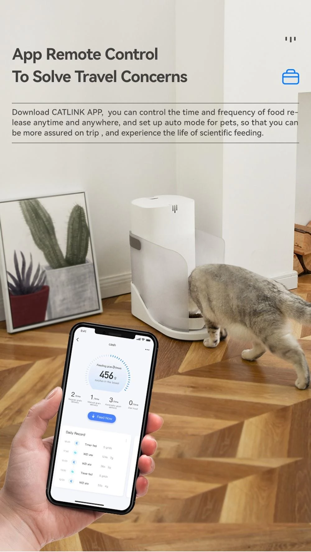 CATLINK CL-F-01 Smarter Futterspender, 3,5 l Fassungsvermögen, Datenverfolgung, Dual-Power-Unterstützung, App-Steuerung